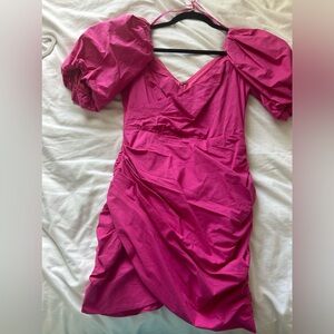 Vestique Pink Puff Sleeve Dress